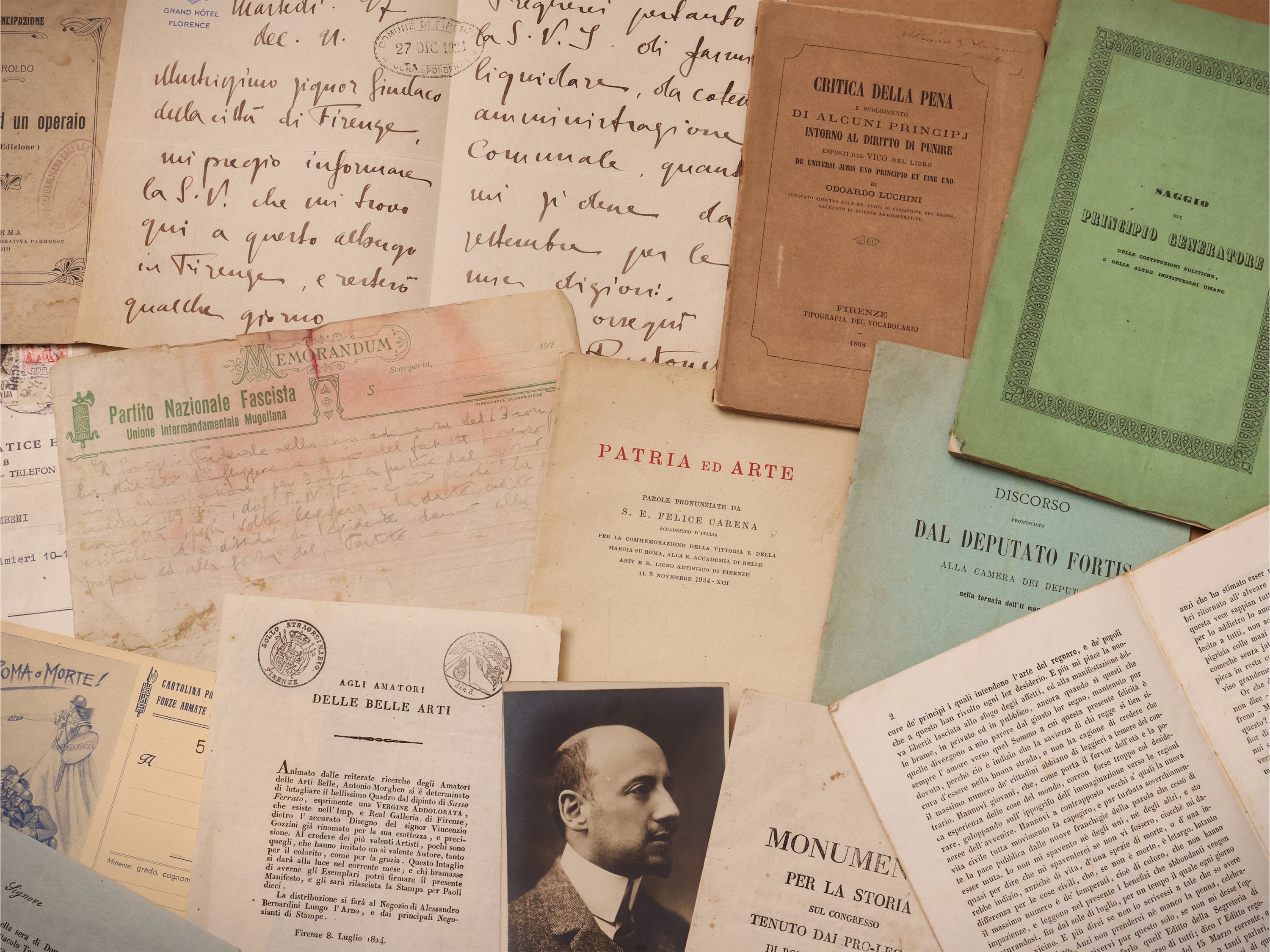 Miscellanea di lettere, documenti e opuscoli otto/novecenteschi a carattere storico, politico e g...