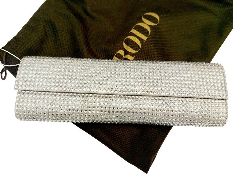 Rodo - Clutch in Pelle Argento Metallizzato