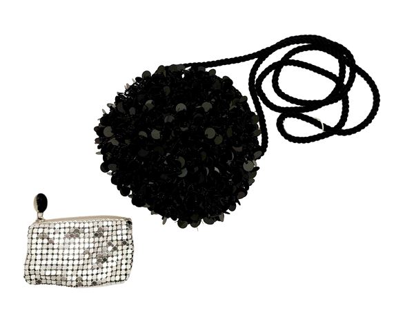 Evening bag in sequins and black beads, Mario Valentino