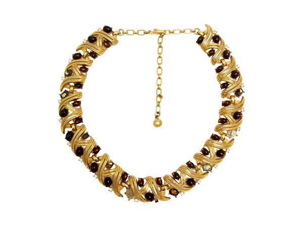 Trifari - "Cordon d'or" necklace in golden trifanium  (America, 1950s/60s)  - Auction Vintagemania - Maison Bibelot - Casa d'Aste Firenze - Milano