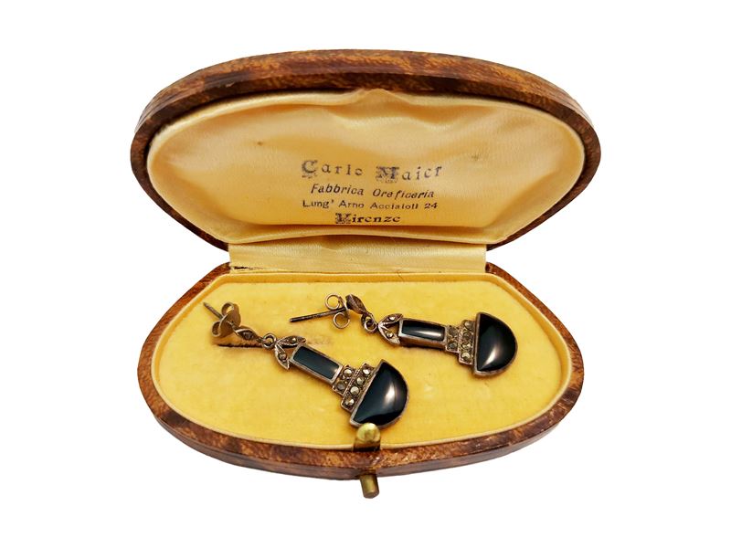 Orecchini in Argento 925 in Stile Decò