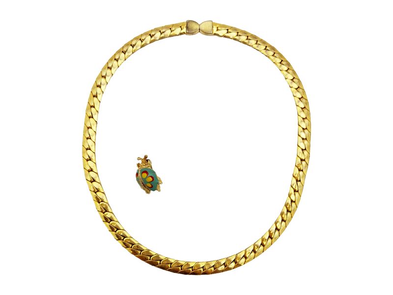 Collana e Spilla in Metallo Golden Tone