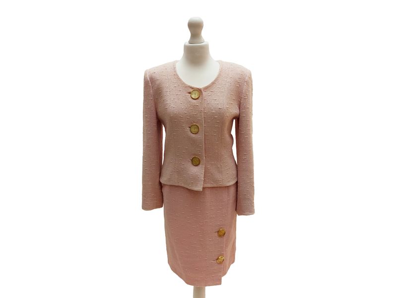 Givenchy, Tailleur in tweed di cotone rosa (anni Novanta)