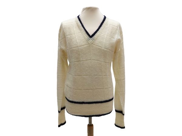 Maglione da tennis in mohair panna, L'uomo di Milena Moselli