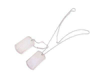 Gucci, Due dog tags in argento 925 con marchio e punzone