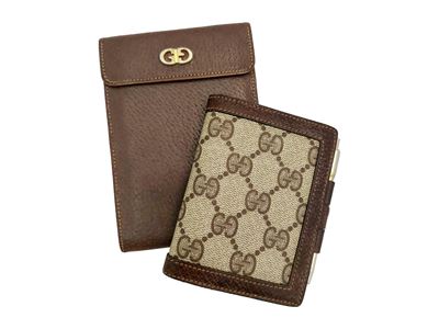 Gucci, Portassegni e porta agenda in tela monogram e pelle