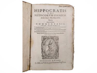 Ippocrate, Opera omnia medicorum, prima edizione in 1 volume, 1575