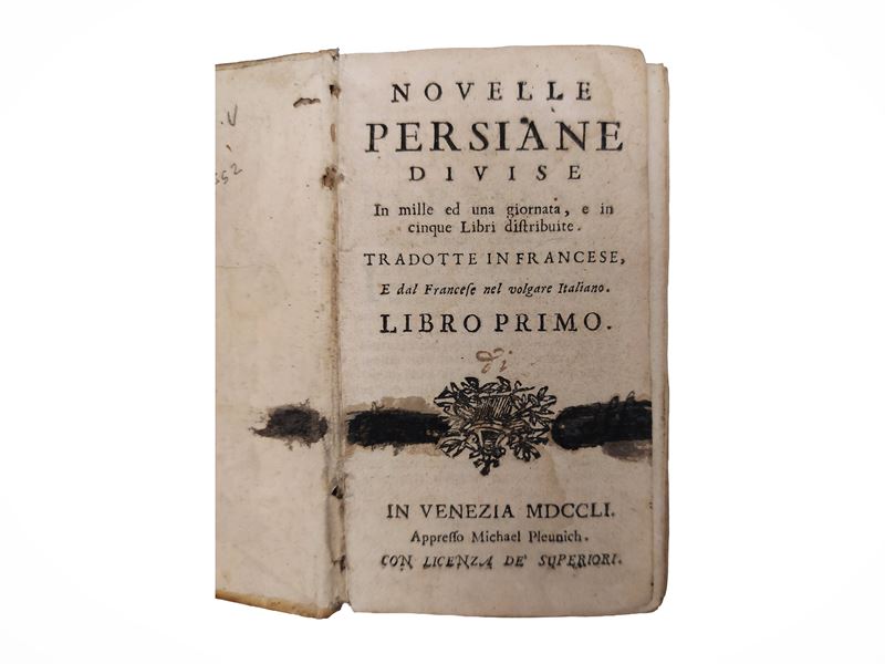 Novelle persiane, due libri in edizioni diverse (Venezia 1752; Bassano, Remondini, s.d.), in-12°