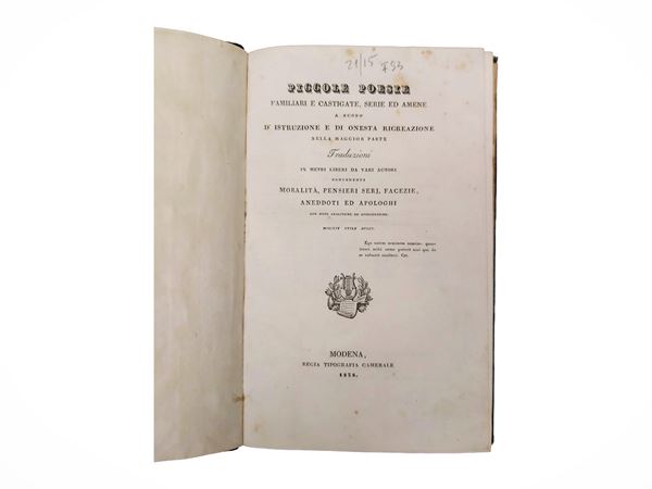 Piccole poesie familiari e castigate, serie ed amene