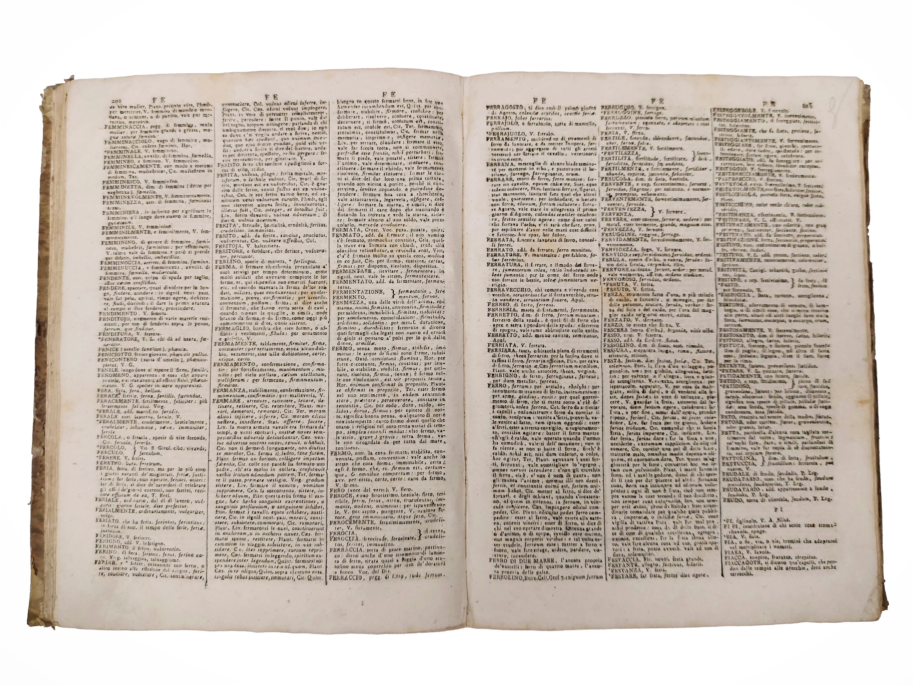 Pasini (abate Giuseppe), Vocabolario italiano e latino, 1823, 2 volumi