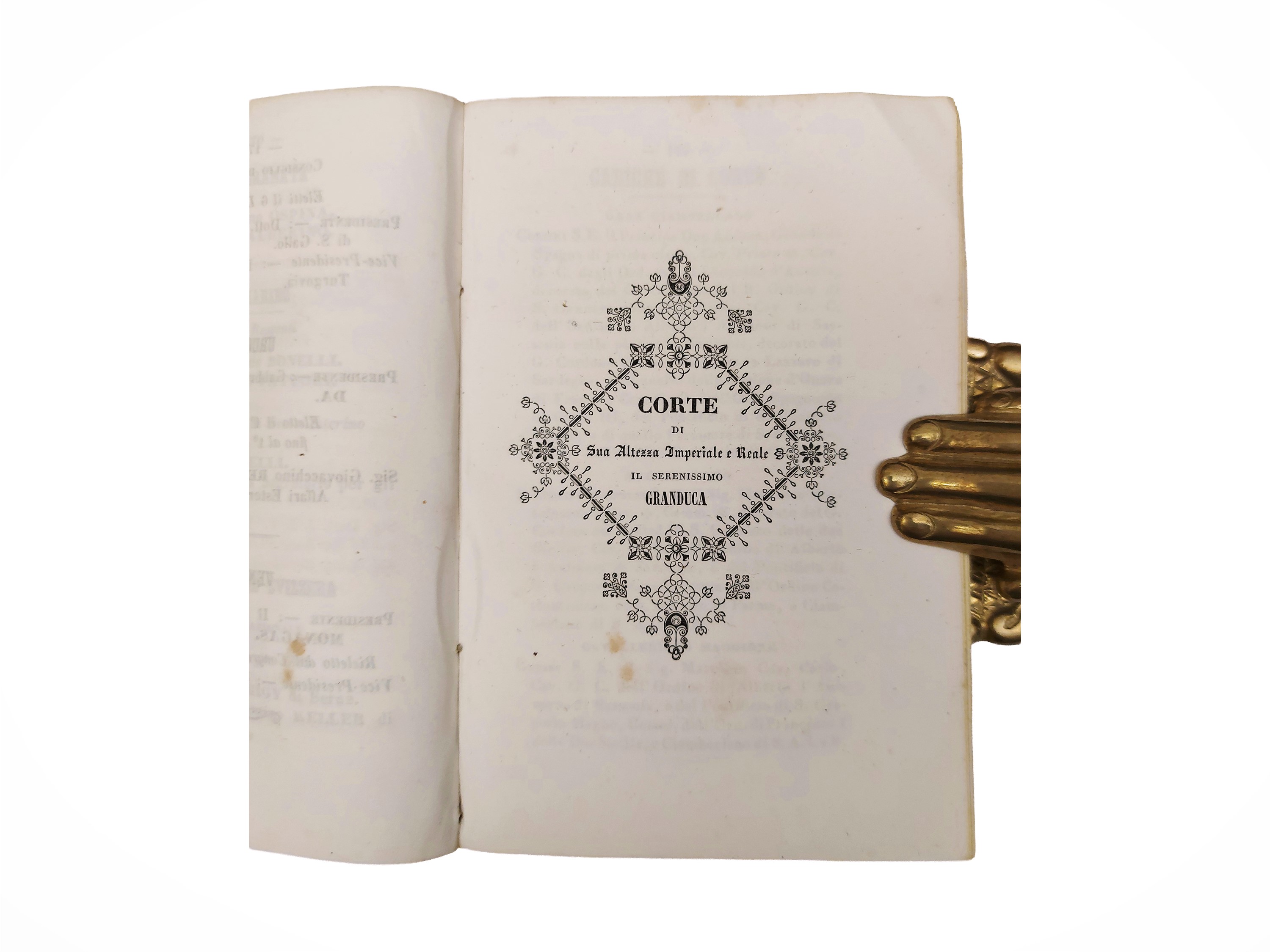 Almanacco toscano per l’Anno 1858, Firenze: Stamperia Gran-Ducale