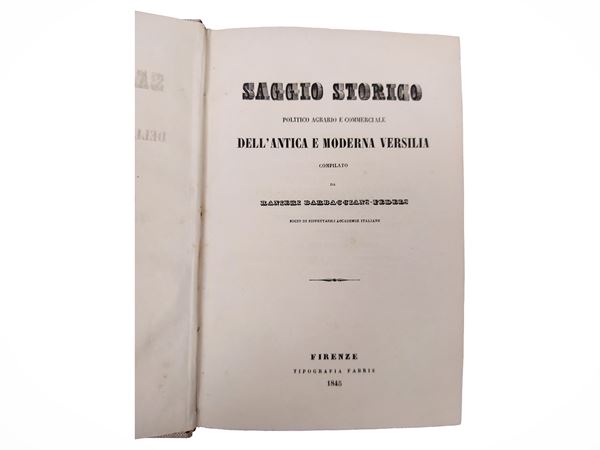 Saggio Storico Politico Agrario e Commerciale dell'antica e moderna Versilia
