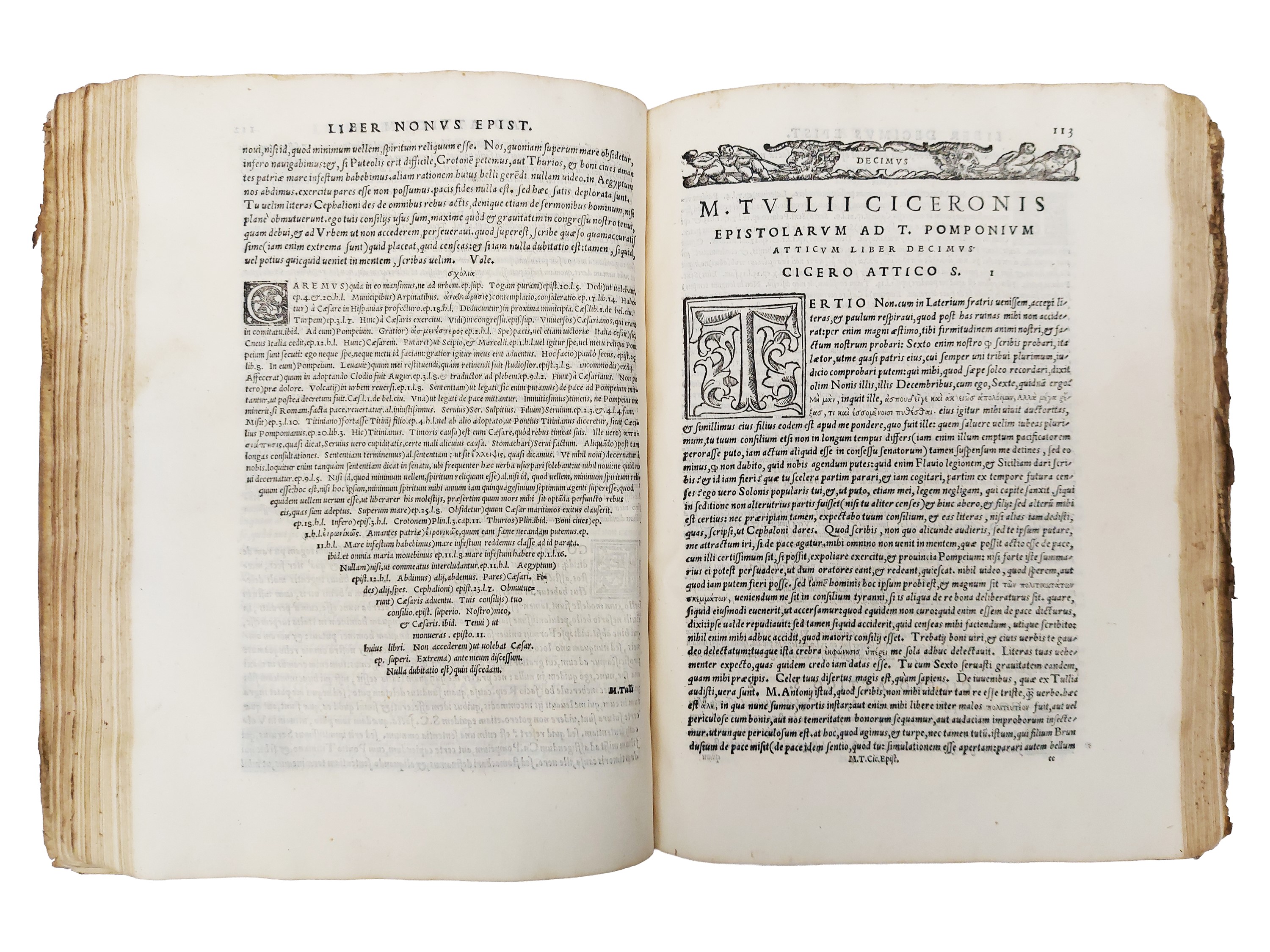 Cicero Marco Tullio - Cicerone (Marco Tullio), Epistolae ad Atticum, con note manoscritte e appar...
