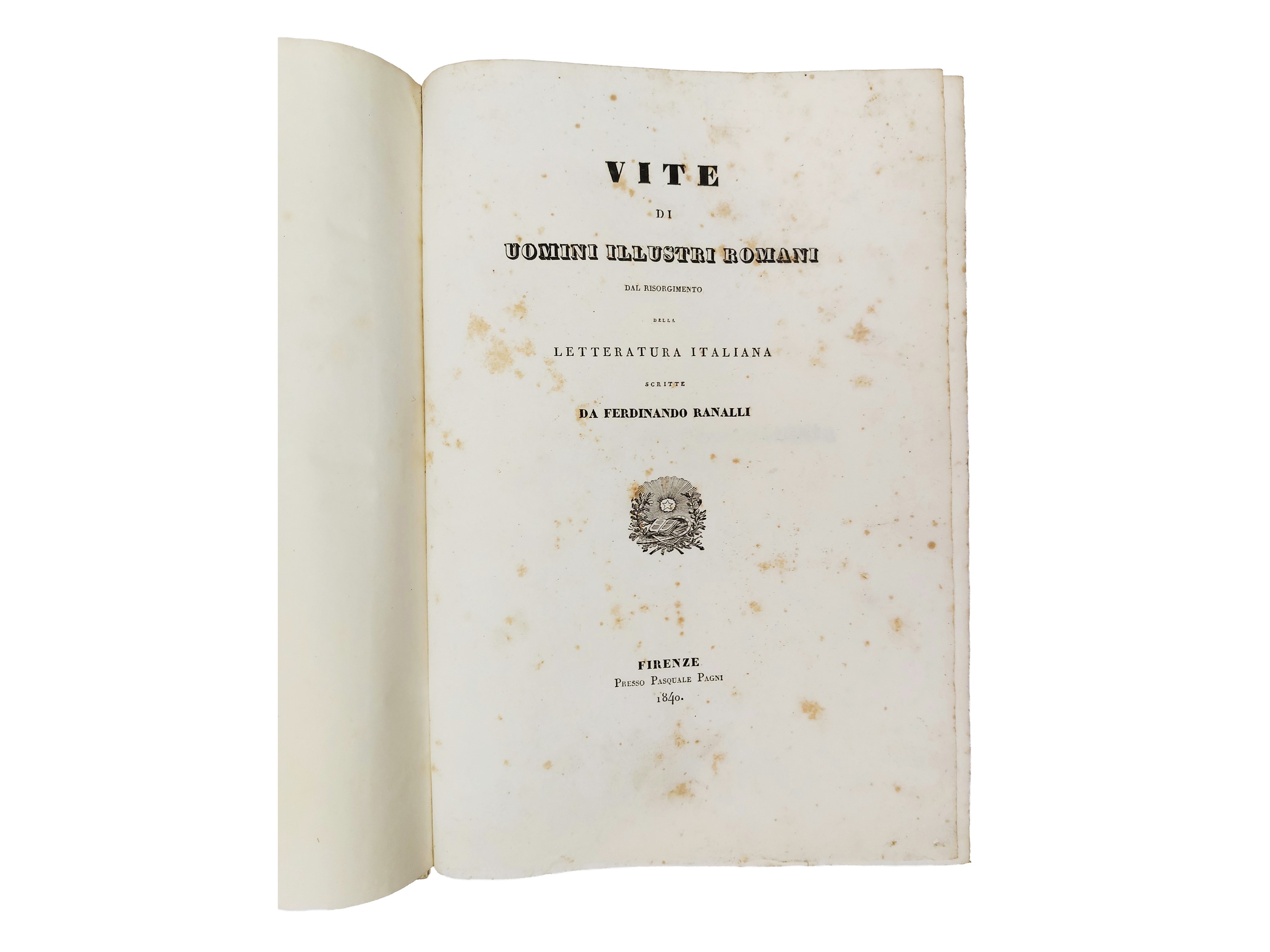 Ferdinando Ranalli - Vite di uomini illustri romani (2 volumi)