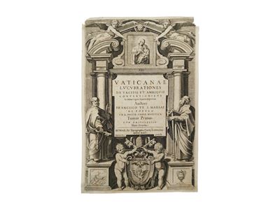 Domenico Falcini, Due incisioni con stemma e figure sacre e allegoriche