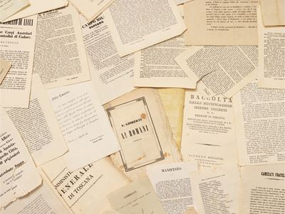 Raccolta di documenti risorgimentali, opuscoli, proclami e bollettini del Corriere livornese (XIX...