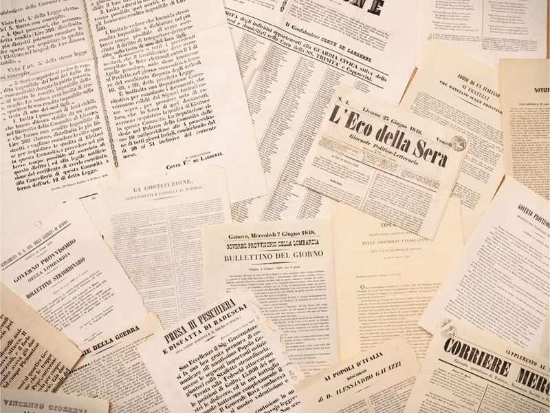 Raccolta di documenti risorgimentali: giornali, dispacci, proclami, bollettini e documenti vari