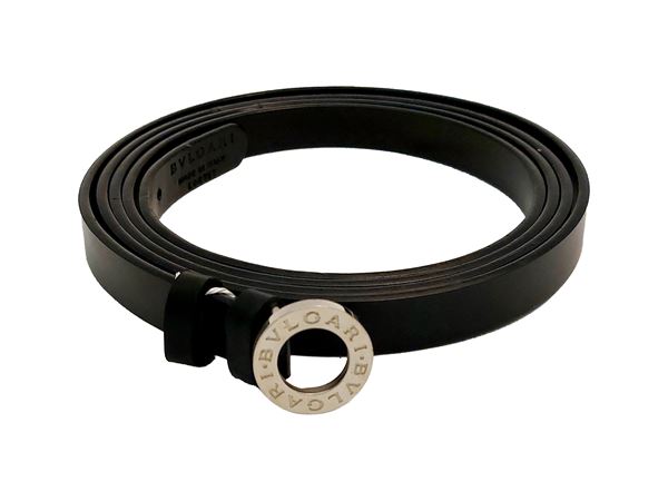 Bulgari - Double black leather belt