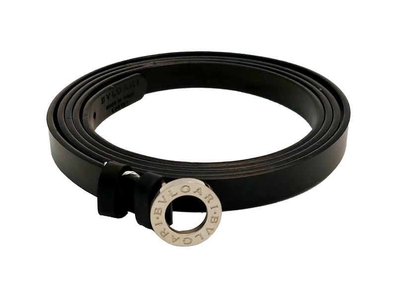 Bulgari - Cintura Doppia in Pelle Nera