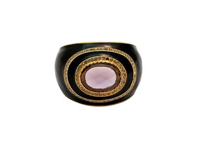 Roberto Cavalli - Bracciale Rigido in Smalto Nero