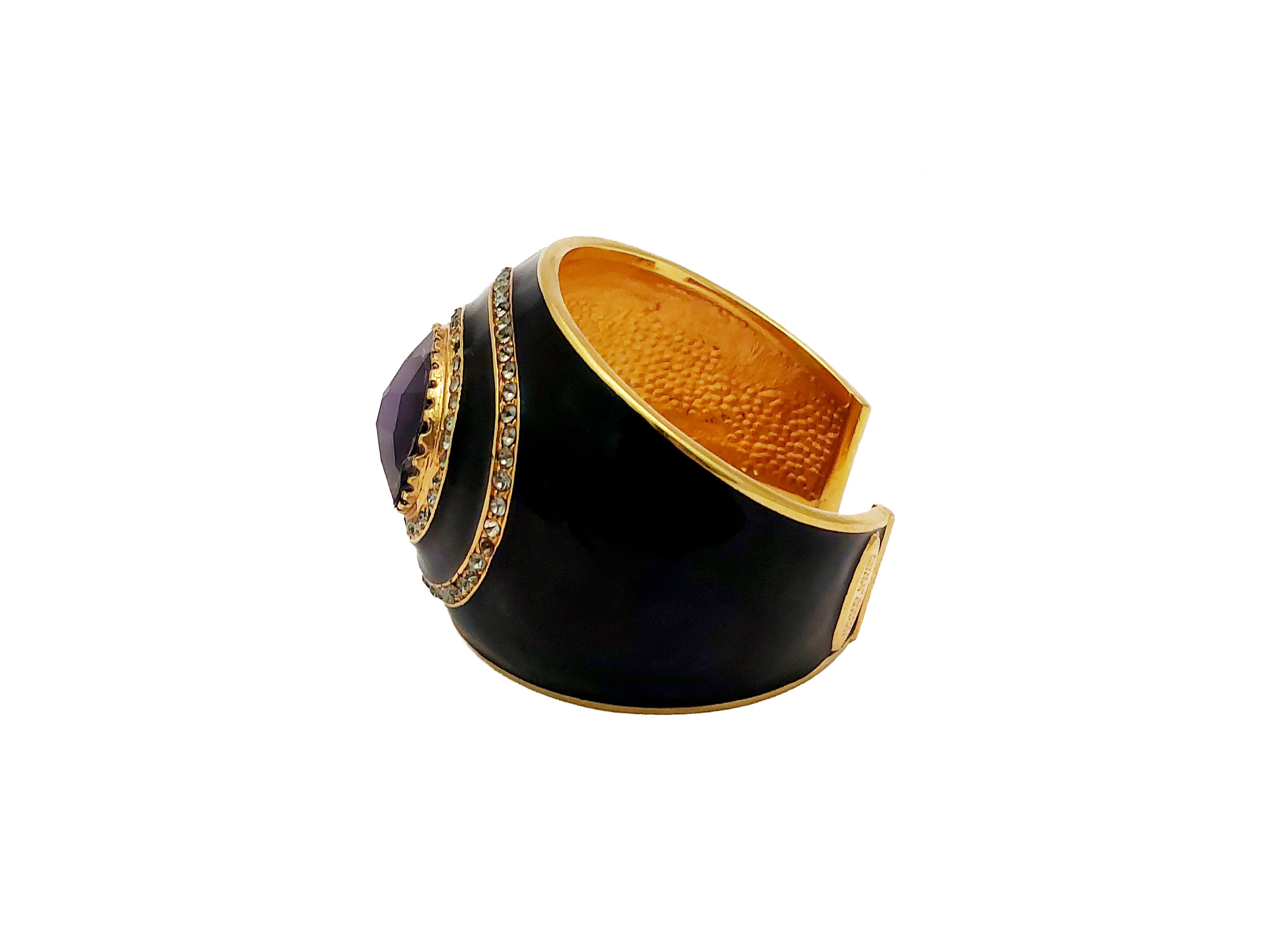 Roberto Cavalli - Bracciale Rigido in Smalto Nero