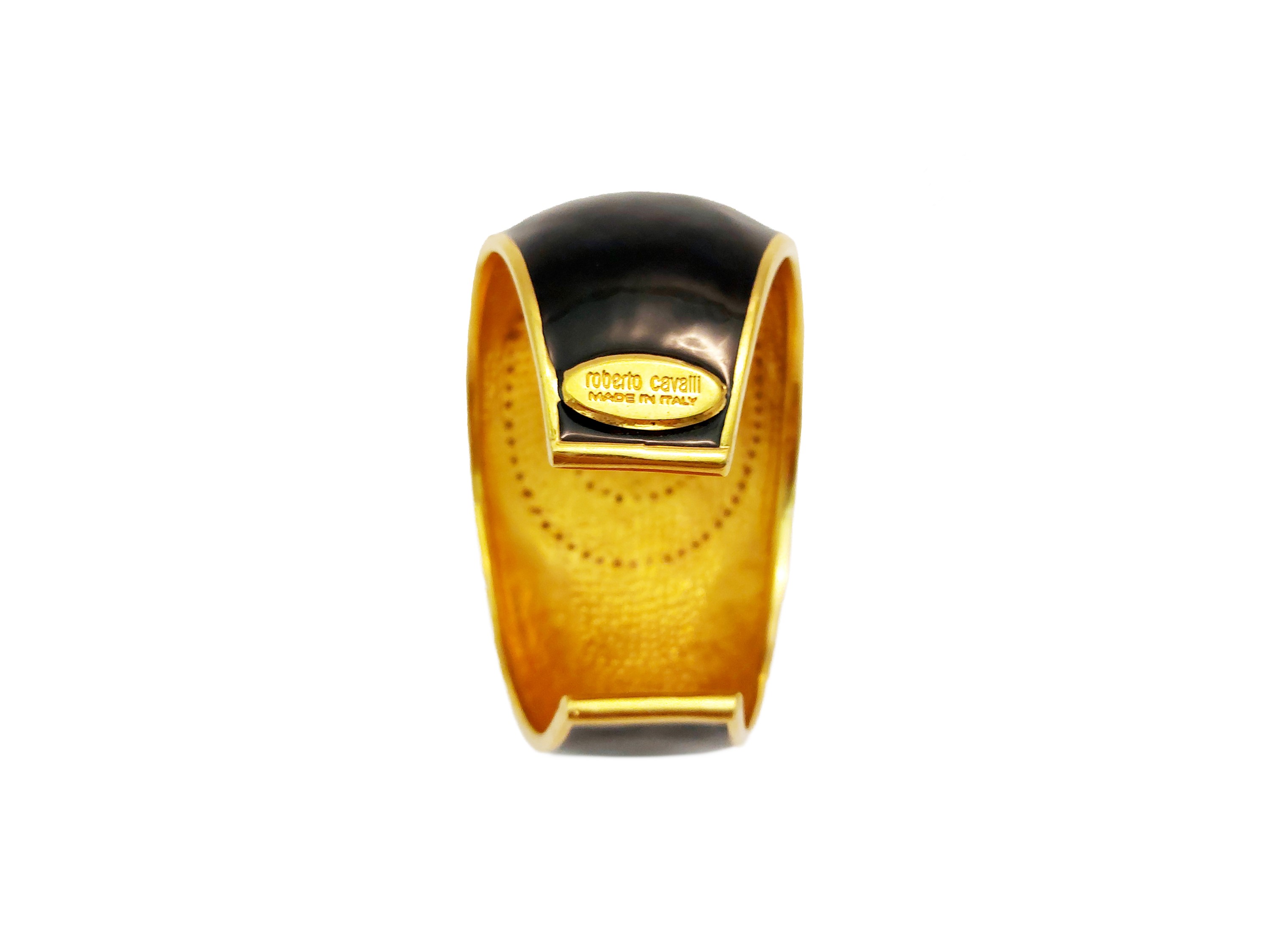 Roberto Cavalli - Bracciale Rigido in Smalto Nero