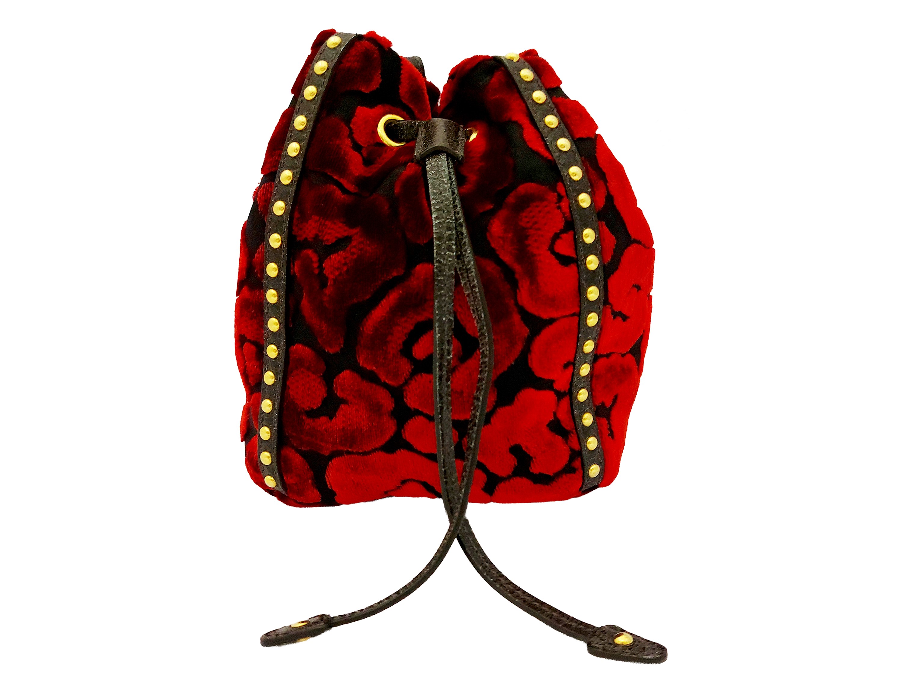 Prada - Piccolo Secchiello in Velluto Devoré Rosso e Nero