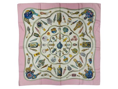 Hermès, Foulard in seta disegnato da Catherine Baschet (1988) “Qu'importe le flacon...”
