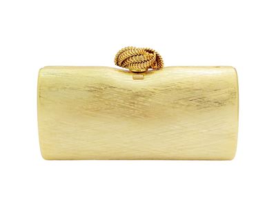 Rodo, Clutch in metallo dorato con tracolla a catena