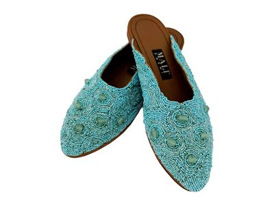 Maliparmi, Babouche bijoux con ricamo geometrico a micro-perline
