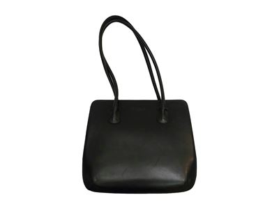 Giorgio Armani, Borsa a spalla in pelle nera con chiusura a zip