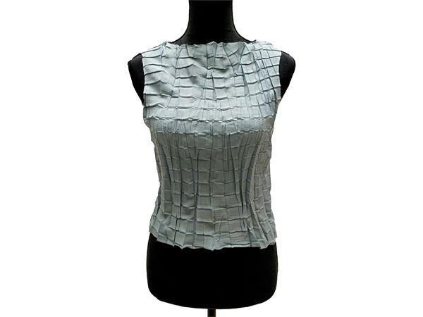 Emporio Armani - Powder-blue pleated top