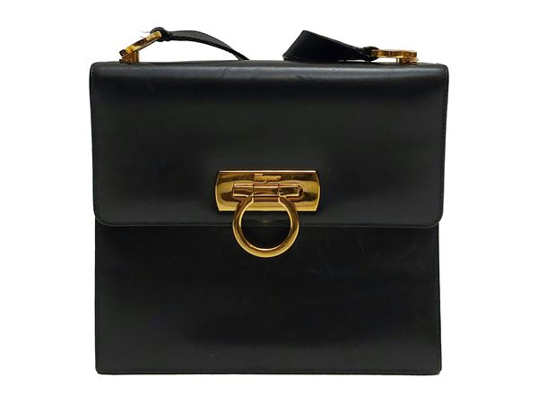 Salvatore Ferragamo - Blue leather crossbody bag