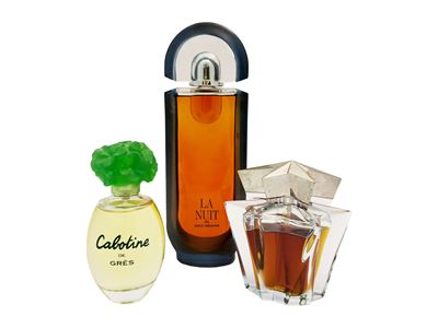 Profumi, Tre profumi (Angel by Thierry Mugler e La Nuit by Paco Rabanne) con parziale evaporazion...
