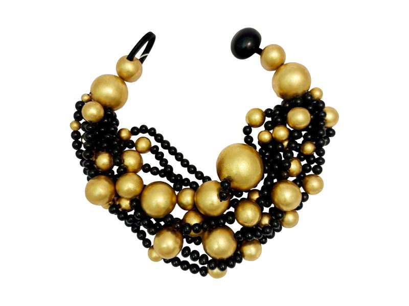 Monies - Grande Collana Multifilo in Legno