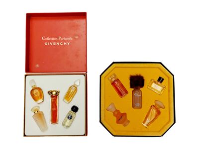 Cofanetti per profumi mignon da collezione, insieme di sei pezzi (tra cui Givenchy)