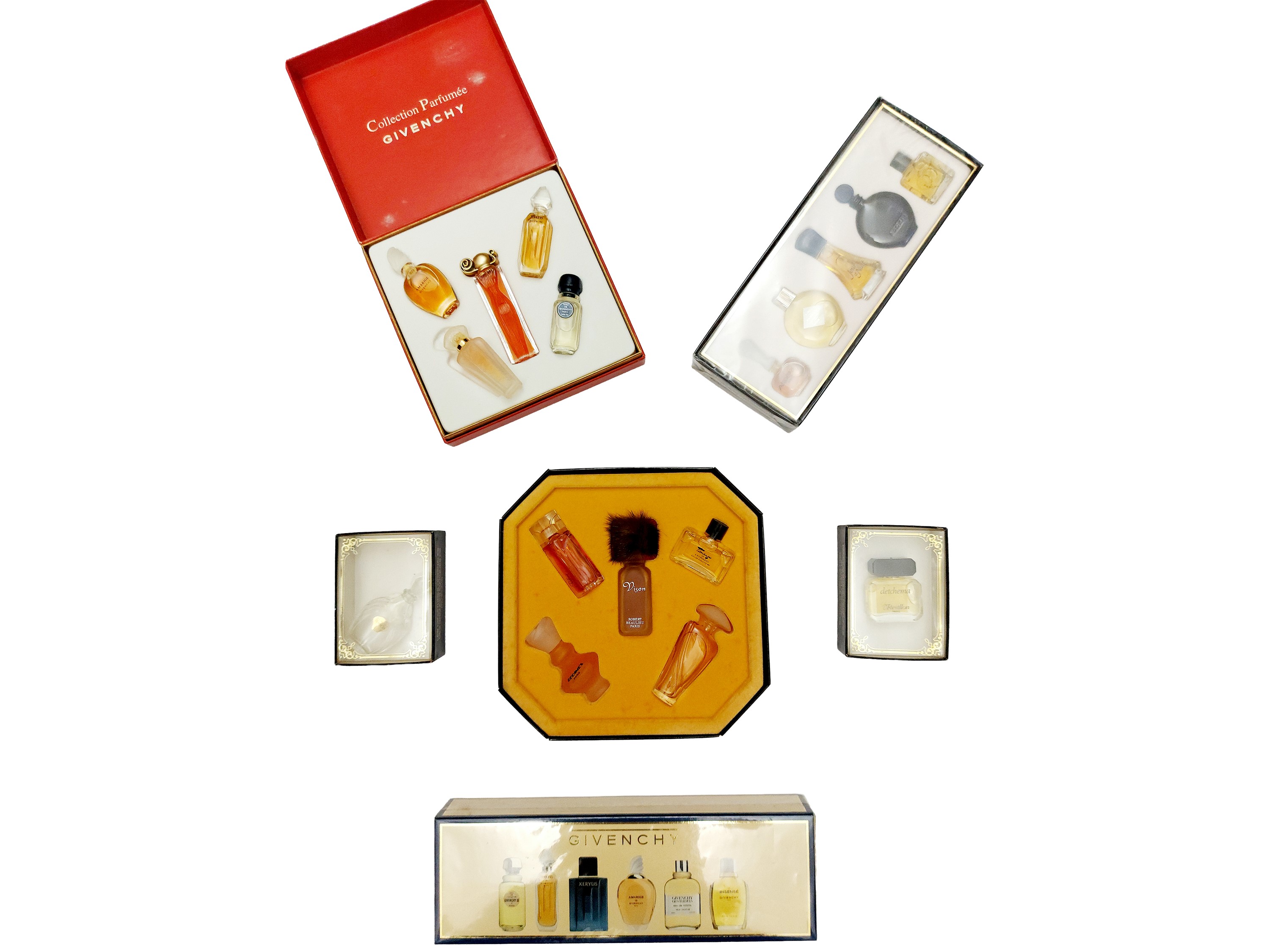 Sei Cofanetti di Profumi Mignon da Collezione