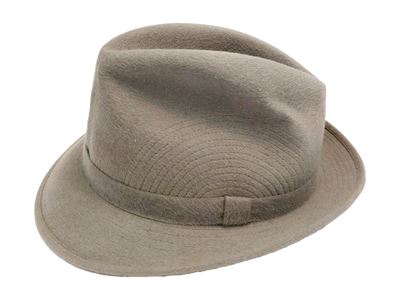 Panizza, Cappello da uomo modello Trilby Royal in lapin grigio perla