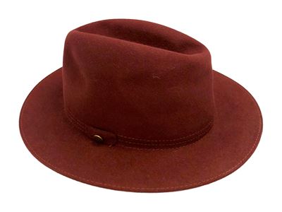 Guerra, Cappello da uomo modello Fedora in lapin vinaccia