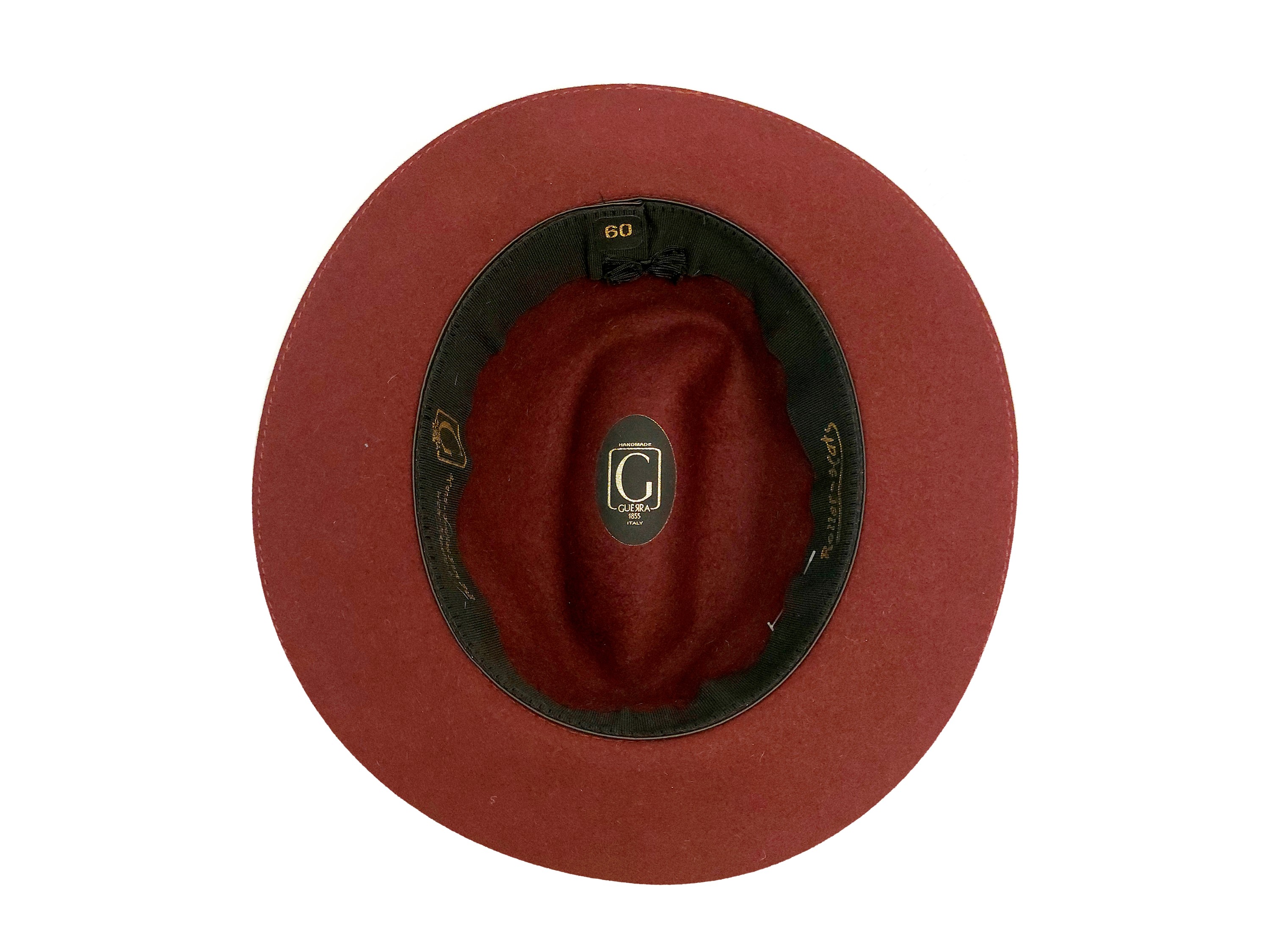 Guerra, Cappello da uomo modello Fedora in lapin vinaccia