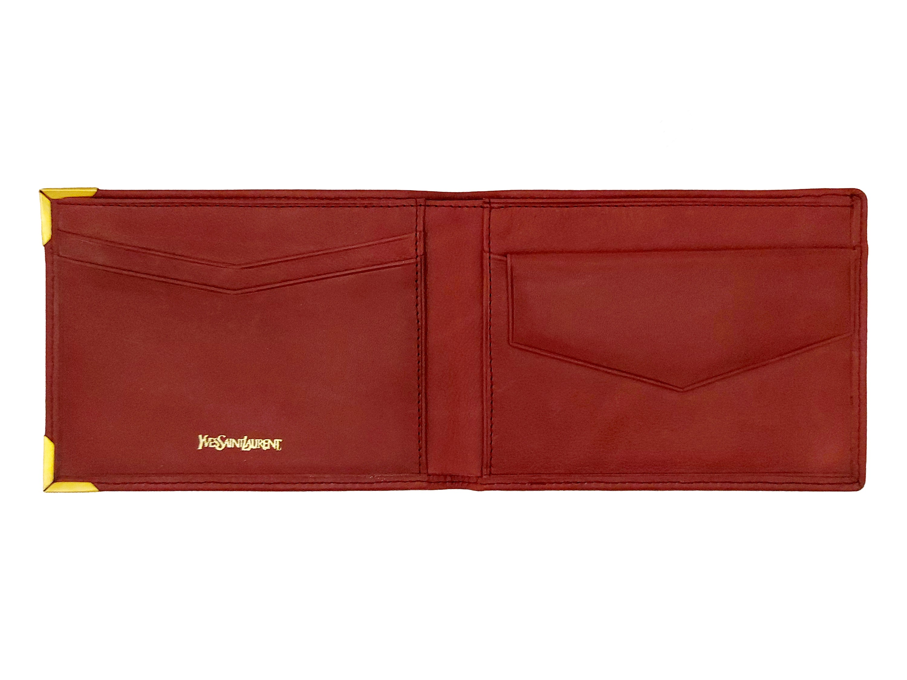 Ysl - Portafogli in Pelle Bordeaux