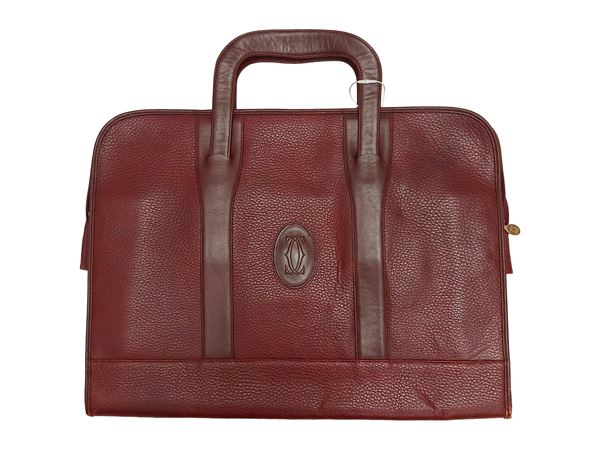 Cartier - Cartella portadocumenti in pelle martellata bordeaux
