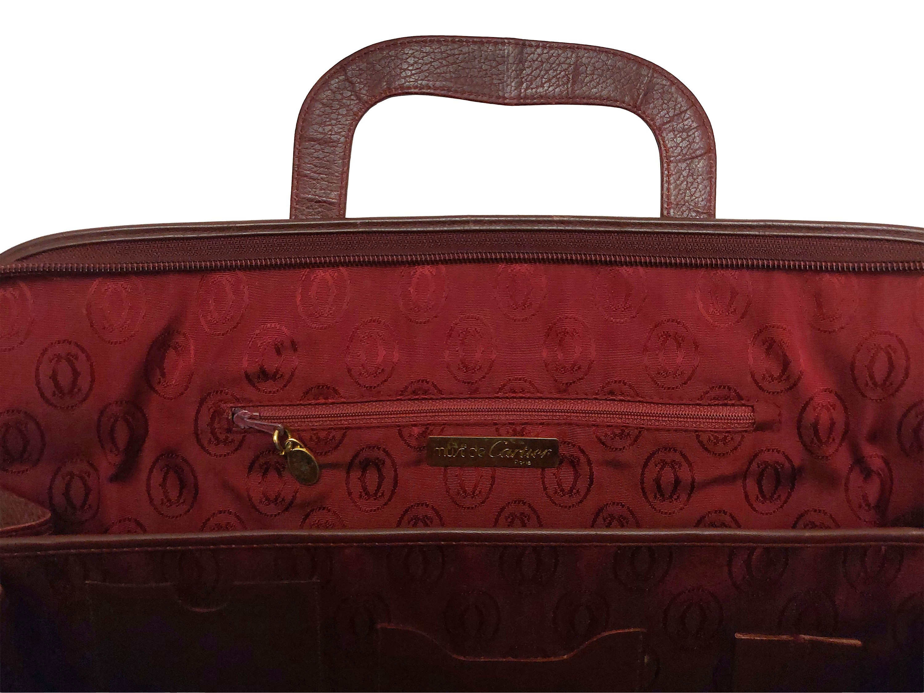 Cartier - Cartella Portadocumenti in Pelle Martellata Bordeaux