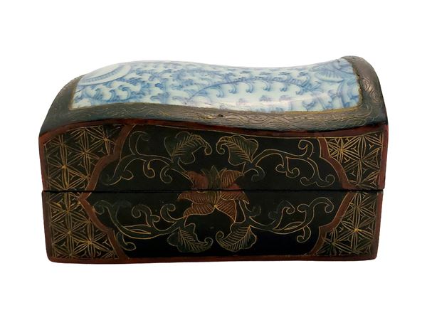 Wood and ceramic shard box