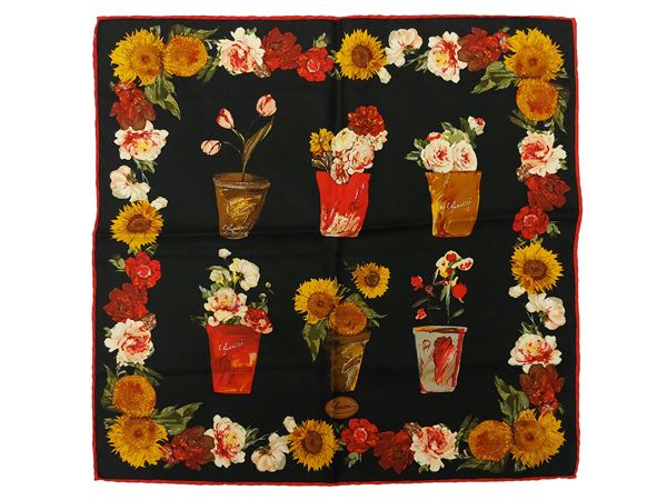Gucci -  Carré in seta a motivo floreale