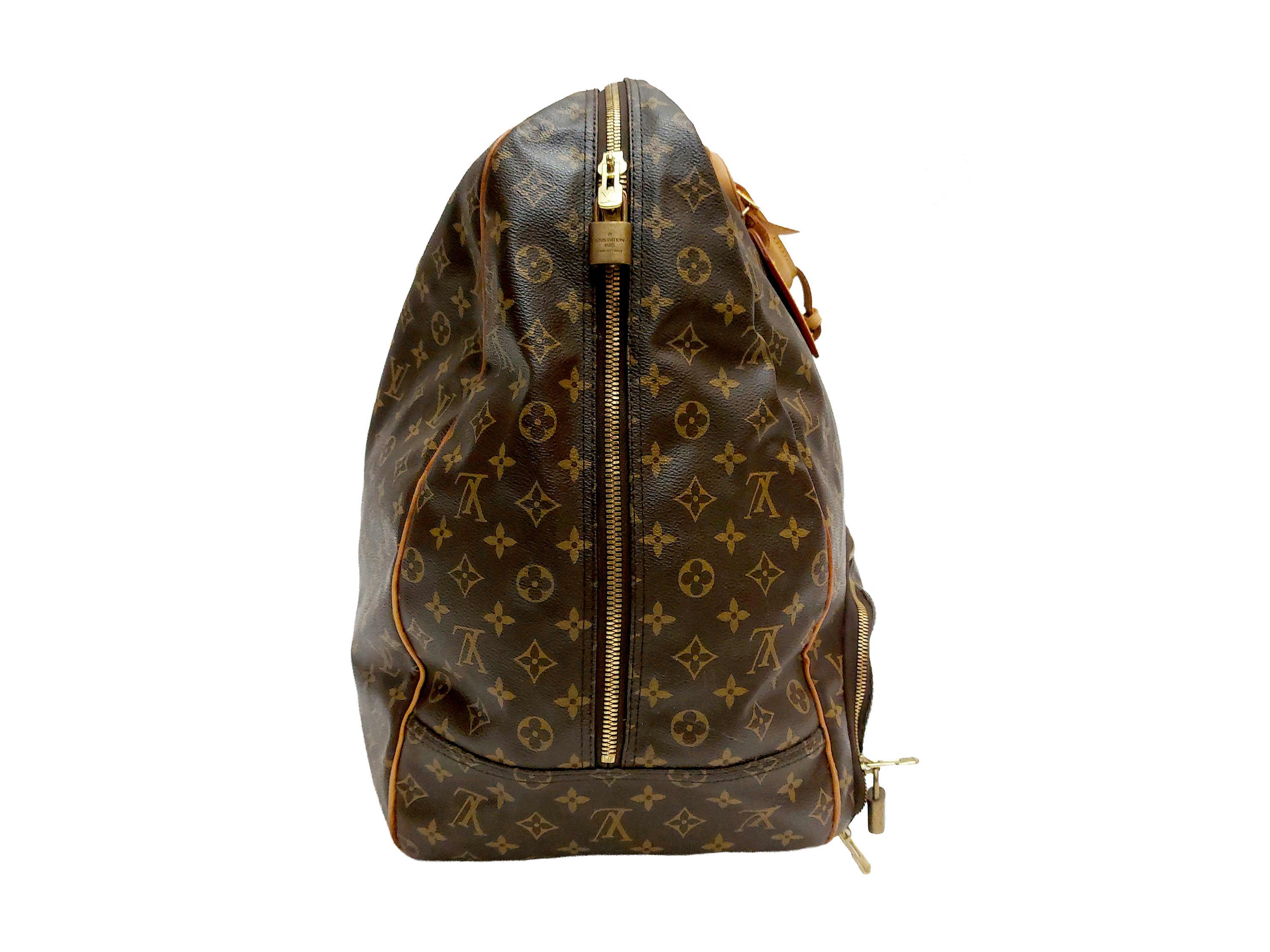 Louis Vuitton, Borsone da viaggio Evasion in tela monogram con finiture in vacchetta naturale