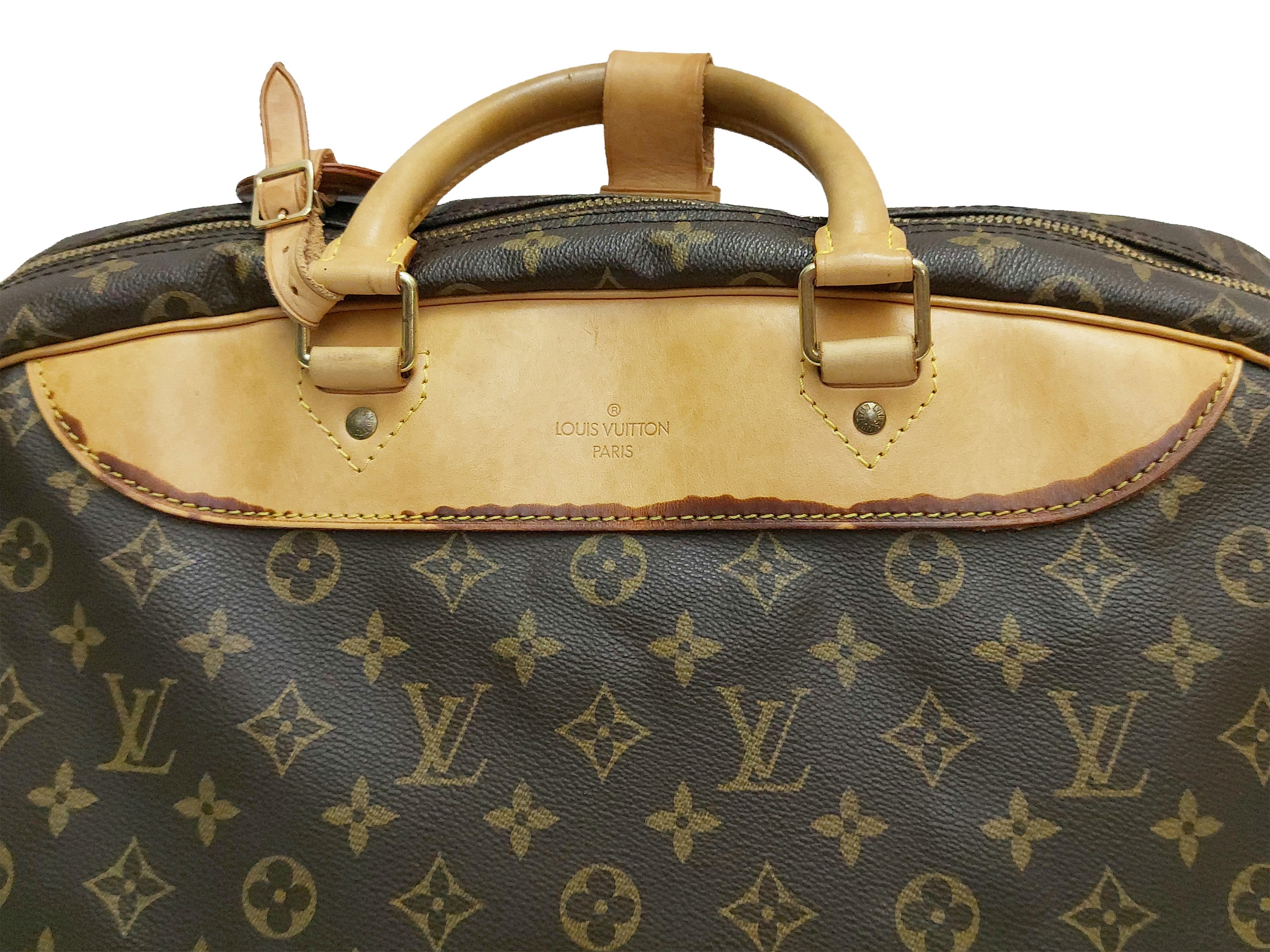 Louis Vuitton, Borsone da viaggio Evasion in tela monogram con finiture in vacchetta naturale