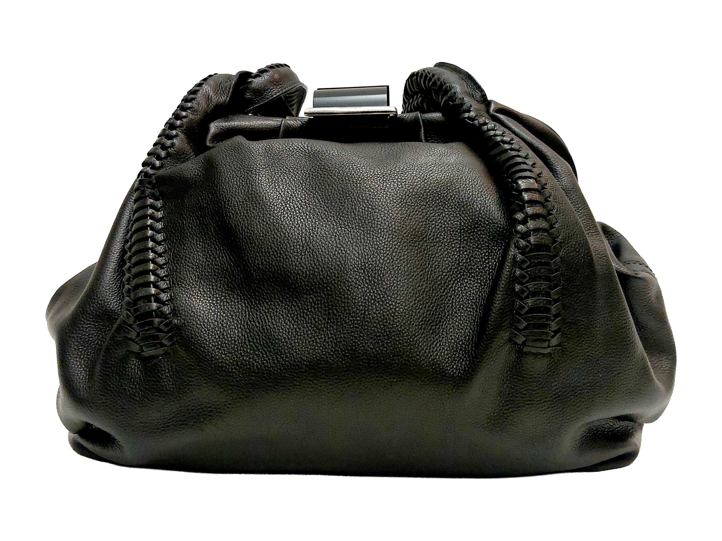 Salvatore Ferragamo - Borsa a Spalla Irma in Pelle di Vitello Nera