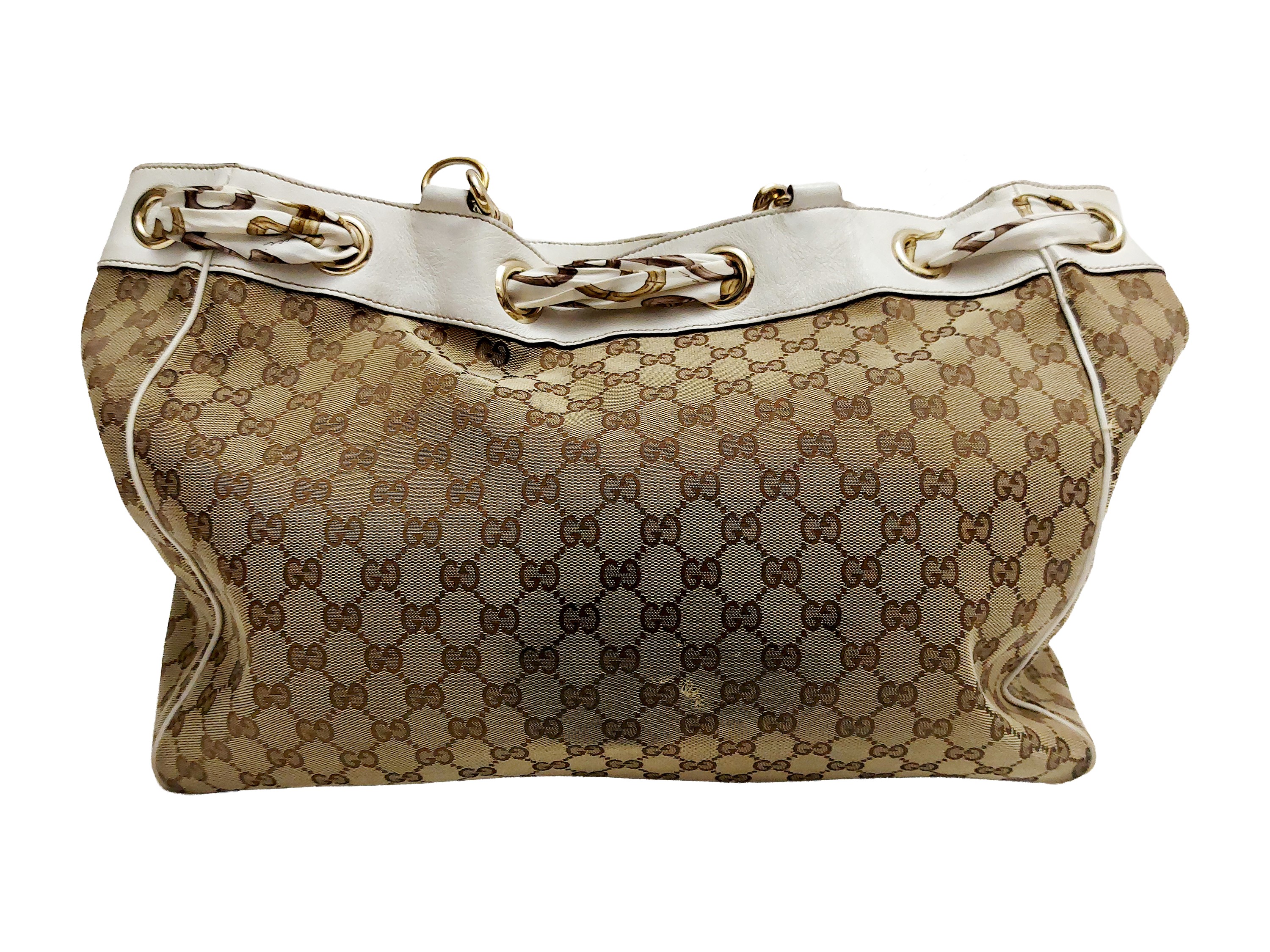Gucci, Borsa Positano in tessuto GG beige e marrone