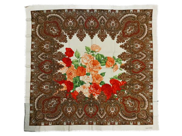 Valentino - Scialle in lana e seta jacquard